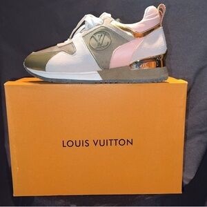 Louis Vuitton White and Pink Sneakers